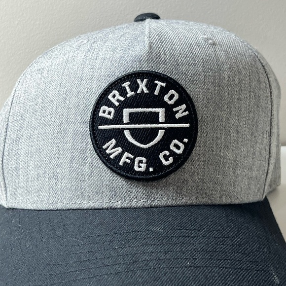 Classic Brixton Black and Gray Fromt Emblem Patch Logo Trucker Hat - Picture 2 of 4